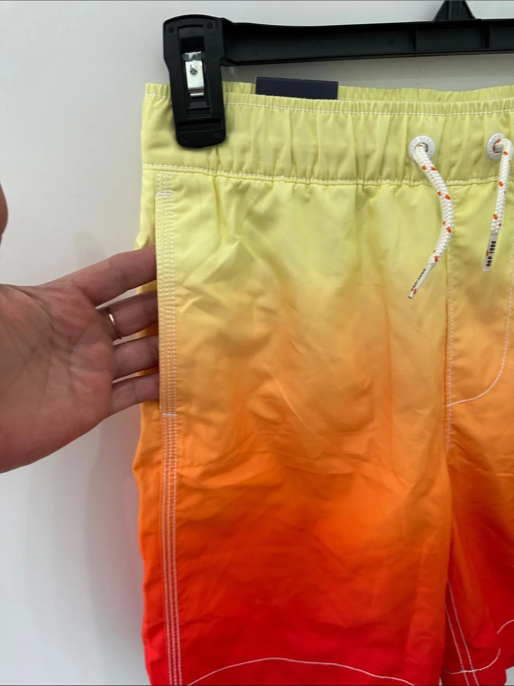 GAP Kids Swim Trunks 6” NEW Dip Dye Ombré Yellow Orange Boys Size 10